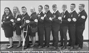 Spencer National FFA convention group was busy in Indy