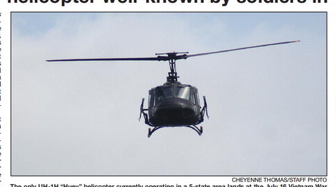 Iconic ‘Huey’ helicopter well-known by soldiers in Vietnam