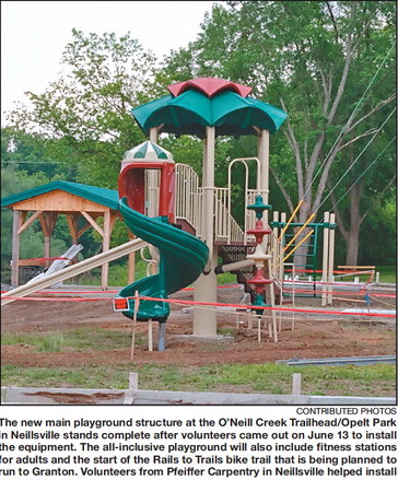 $50K WEDC grant boosts O’Neill Creek Trailhead project Play structure installed last week